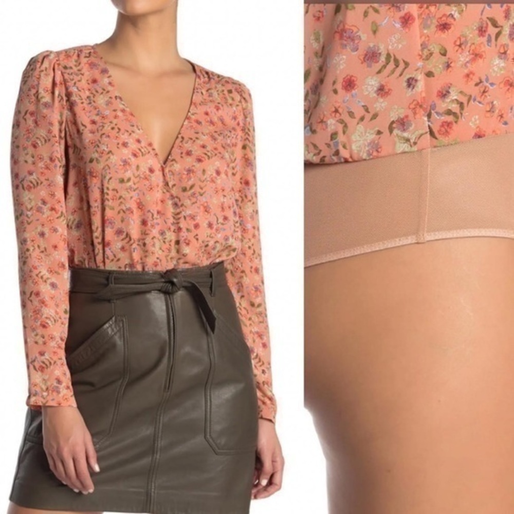 Lush In Bloom coral Floral Bodysuit